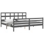 vidaXL Massivholzbett mit Kopfteil Grau 200x200 cm vidaXL Massivholzbett mit Kopfteil Grau 200x200 cm