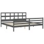vidaXL Massivholzbett mit Kopfteil Grau 200x200 cm vidaXL Massivholzbett mit Kopfteil Grau 200x200 cm