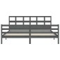 vidaXL Massivholzbett mit Kopfteil Grau 200x200 cm vidaXL Massivholzbett mit Kopfteil Grau 200x200 cm