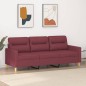 vidaXL 3-Sitzer-Sofa Weinrot 180 cm Stoff vidaXL 3-Sitzer-Sofa Weinrot 180 cm Stoff