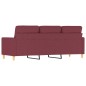 vidaXL 3-Sitzer-Sofa Weinrot 180 cm Stoff vidaXL 3-Sitzer-Sofa Weinrot 180 cm Stoff