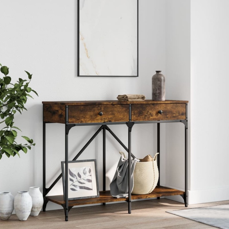 vidaXL Konsolentisch Räuchereiche 100x39x78,5 cm Holzwerkstoff vidaXL Konsolentisch Räuchereiche 100x39x78,5 cm Holzwerkstoff