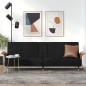 vidaXL Schlafsofa mit Getränkehaltern Schwarz Samt vidaXL Schlafsofa mit Getränkehaltern Schwarz Samt
