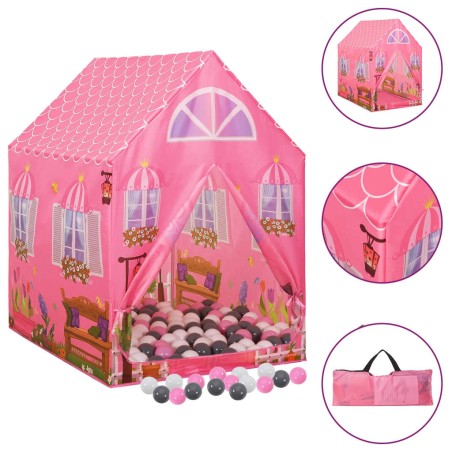 vidaXL Kinder-Spielzelt mit 250 Bällen Rosa 69x94x104 cm