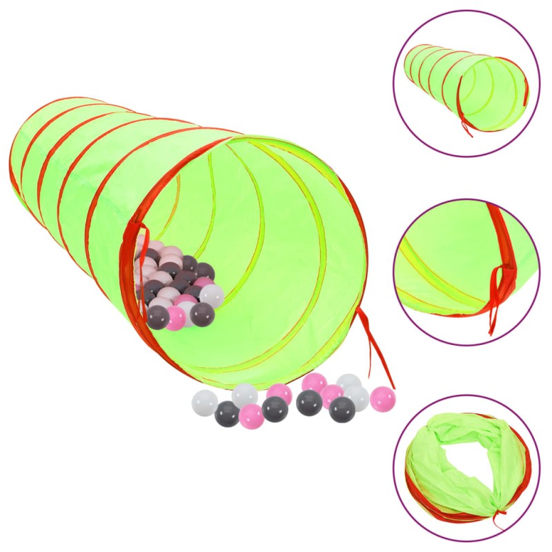 vidaXL Spieltunnel mit 250 Bällen Grün 175 cm Polyester vidaXL Spieltunnel mit 250 Bällen Grün 175 cm Polyester