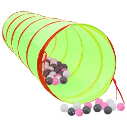vidaXL Spieltunnel mit 250 Bällen Grün 175 cm Polyester