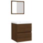 vidaXL Waschbeckenunterschrank Waschbecken Spiegel Braun Eichen-Optik vidaXL Waschbeckenunterschrank Waschbecken Spiegel Braun Eichen-Optik