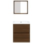 vidaXL Waschbeckenunterschrank Waschbecken Spiegel Braun Eichen-Optik vidaXL Waschbeckenunterschrank Waschbecken Spiegel Braun Eichen-Optik
