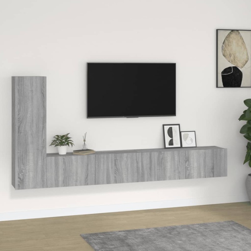 vidaXL 3-tlg. TV-Schrank-Set Grau Sonoma Holzwerkstoff vidaXL 3-tlg. TV-Schrank-Set Grau Sonoma Holzwerkstoff
