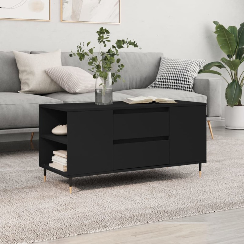 vidaXL Couchtisch Schwarz 102x44,5x50 cm Holzwerkstoff vidaXL Couchtisch Schwarz 102x44,5x50 cm Holzwerkstoff