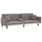 Schlafsofa mit Getränkehaltern Taupe Stoff Schlafsofa mit Getränkehaltern Taupe Stoff