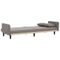 Schlafsofa mit Getränkehaltern Taupe Stoff Schlafsofa mit Getränkehaltern Taupe Stoff