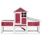 vidaXL Kaninchenstall Rot 170x63x113 cm Massivholz Kiefer vidaXL Kaninchenstall Rot 170x63x113 cm Massivholz Kiefer