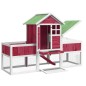 vidaXL Kaninchenstall Rot 170x63x113 cm Massivholz Kiefer vidaXL Kaninchenstall Rot 170x63x113 cm Massivholz Kiefer