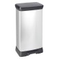 Curver Tretmülleimer Deco Rechteckig 50L Silbern Curver Tretmülleimer Deco Rechteckig 50L Silbern