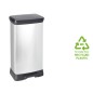 Curver Tretmülleimer Deco Rechteckig 50L Silbern Curver Tretmülleimer Deco Rechteckig 50L Silbern