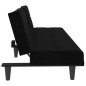 Schlafsofa mit Getränkehaltern Schwarz Stoff Schlafsofa mit Getränkehaltern Schwarz Stoff