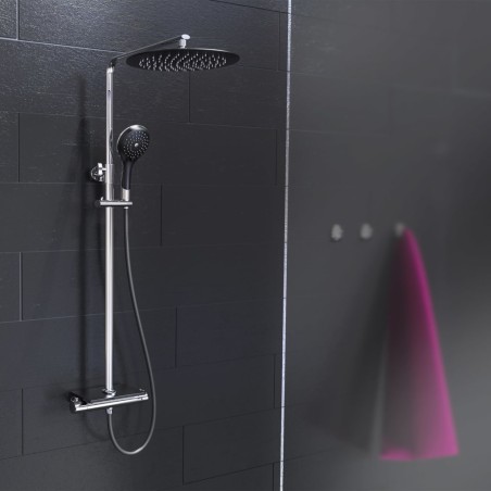 EISL Duschset mit Thermostatarmatur GRANDE VITA Chrom-Schwarz