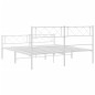 vidaXL Bettgestell mit Kopf- und Fußteil Metall Weiß 135x190 cm vidaXL Bettgestell mit Kopf- und Fußteil Metall Weiß 135x190 cm