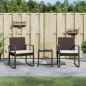 vidaXL 3-tlg. Garten-Essgruppe mit Kissen Braun PP-Rattan vidaXL 3-tlg. Garten-Essgruppe mit Kissen Braun PP-Rattan