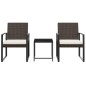 vidaXL 3-tlg. Garten-Essgruppe mit Kissen Braun PP-Rattan vidaXL 3-tlg. Garten-Essgruppe mit Kissen Braun PP-Rattan