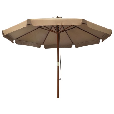 vidaXL Sonnenschirm mit Holzmast 330 cm Taupe