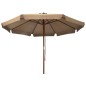 vidaXL Sonnenschirm mit Holzmast 330 cm Taupe vidaXL Sonnenschirm mit Holzmast 330 cm Taupe