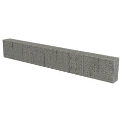 vidaXL Gabionenwand mit Abdeckung Verzinkter Stahl 900×50×100 cm