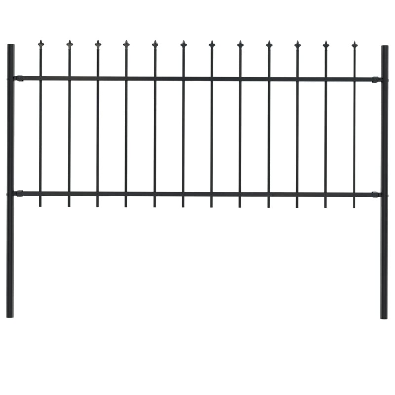 vidaXL Gartenzaun mit Speerspitzen Stahl 1,7 x 0,8 m Schwarz vidaXL Gartenzaun mit Speerspitzen Stahl 1,7 x 0,8 m Schwarz