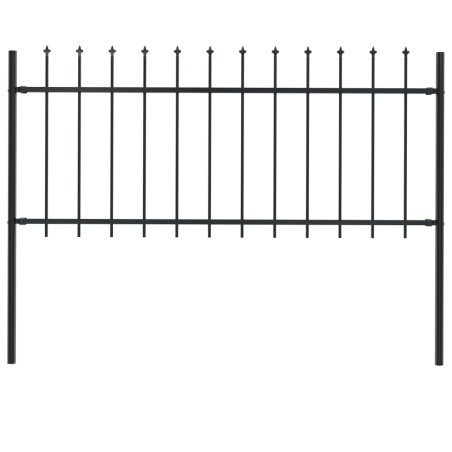 vidaXL Gartenzaun mit Speerspitzen Stahl 1,7 x 0,8 m Schwarz