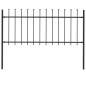 vidaXL Gartenzaun mit Speerspitzen Stahl 1,7 x 0,8 m Schwarz vidaXL Gartenzaun mit Speerspitzen Stahl 1,7 x 0,8 m Schwarz