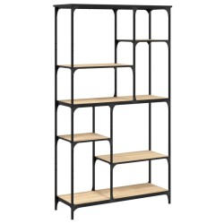 vidaXL Bücherregal Sonoma-Eiche 99x35,5x176 cm Holzwerkstoff und Stahl