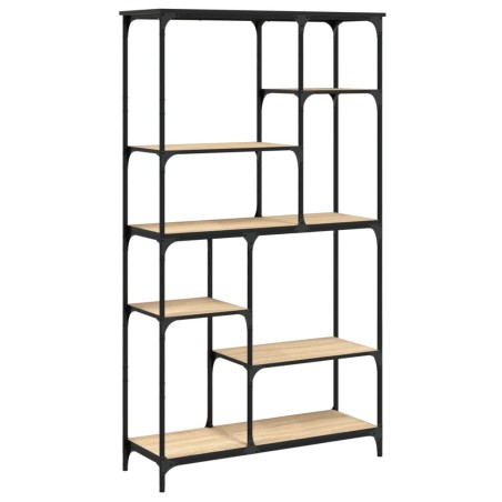 vidaXL Bücherregal Sonoma-Eiche 99x35,5x176 cm Holzwerkstoff und Stahl