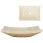 vidaXL Waschbecken 50x35x12 cm Marmor Cremefarben vidaXL Waschbecken 50x35x12 cm Marmor Cremefarben