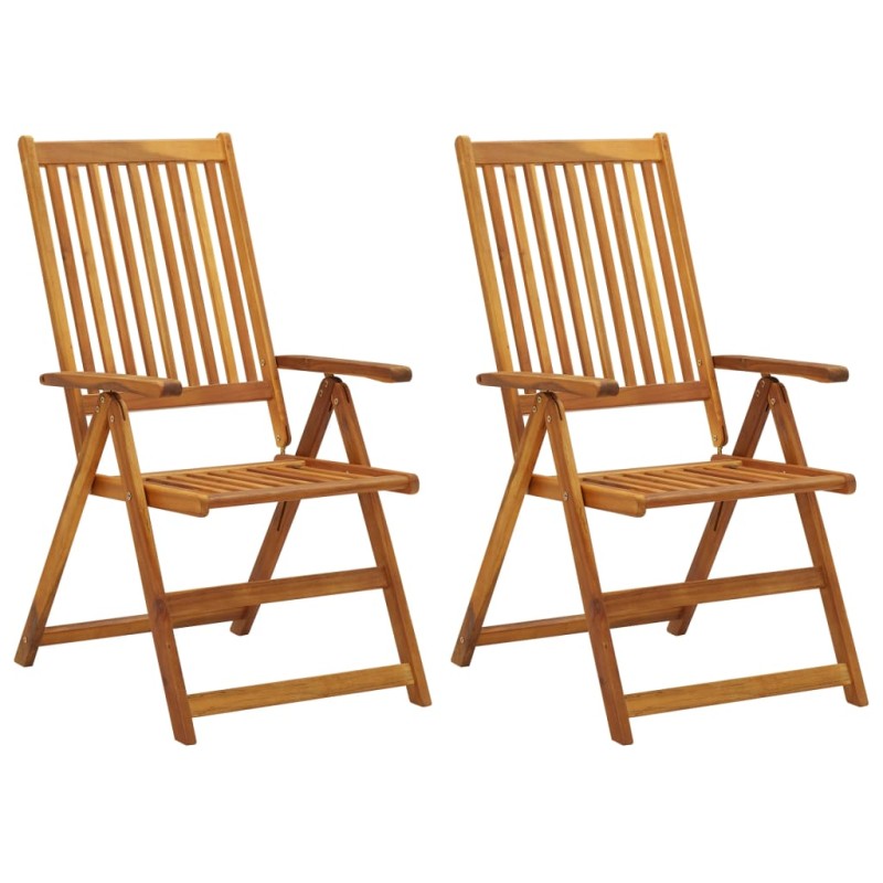 vidaXL Verstellbare Gartenstühle 2 Stk. Massivholz Akazie vidaXL Verstellbare Gartenstühle 2 Stk. Massivholz Akazie