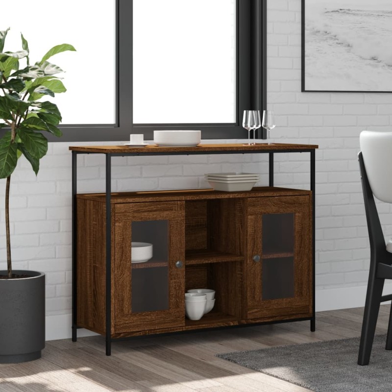 vidaXL Sideboard Braun Eichen-Optik 100x35x80 cm Holzwerkstoff vidaXL Sideboard Braun Eichen-Optik 100x35x80 cm Holzwerkstoff