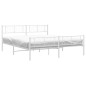 vidaXL Bettgestell mit Kopf- und Fußteil Metall Weiß 193x203 cm vidaXL Bettgestell mit Kopf- und Fußteil Metall Weiß 193x203 cm