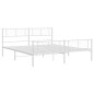 vidaXL Bettgestell mit Kopf- und Fußteil Metall Weiß 193x203 cm vidaXL Bettgestell mit Kopf- und Fußteil Metall Weiß 193x203 cm