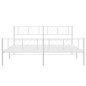 vidaXL Bettgestell mit Kopf- und Fußteil Metall Weiß 193x203 cm vidaXL Bettgestell mit Kopf- und Fußteil Metall Weiß 193x203 cm