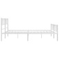 vidaXL Bettgestell mit Kopf- und Fußteil Metall Weiß 193x203 cm vidaXL Bettgestell mit Kopf- und Fußteil Metall Weiß 193x203 cm
