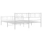 vidaXL Bettgestell mit Kopf- und Fußteil Metall Weiß 193x203 cm vidaXL Bettgestell mit Kopf- und Fußteil Metall Weiß 193x203 cm