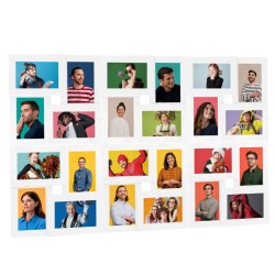 vidaXL Collage Bilderrahmen für 24x(10x15 cm) Fotos Weiß MDF