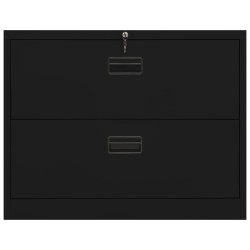vidaXL Aktenschrank Schwarz 90x46x72,5 cm Stahl