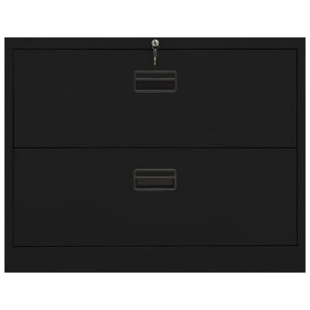 vidaXL Aktenschrank Schwarz 90x46x72,5 cm Stahl