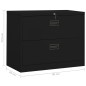 vidaXL Aktenschrank Schwarz 90x46x72,5 cm Stahl vidaXL Aktenschrank Schwarz 90x46x72,5 cm Stahl