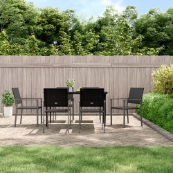 vidaXL Gartenstühle 6 Stk. Schwarz 54x62,5x89 cm Poly Rattan
