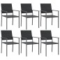 vidaXL Gartenstühle 6 Stk. Schwarz 54x62,5x89 cm Poly Rattan vidaXL Gartenstühle 6 Stk. Schwarz 54x62,5x89 cm Poly Rattan