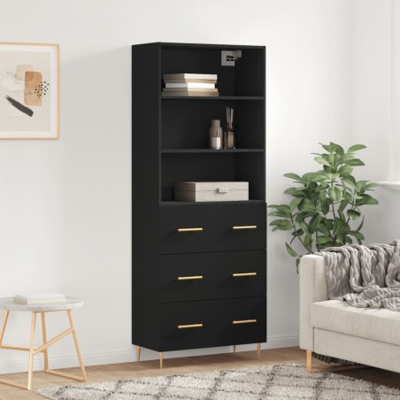 vidaXL Highboard Schwarz 69,5x34x180 cm Holzwerkstoff