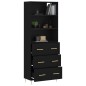 vidaXL Highboard Schwarz 69,5x34x180 cm Holzwerkstoff vidaXL Highboard Schwarz 69,5x34x180 cm Holzwerkstoff