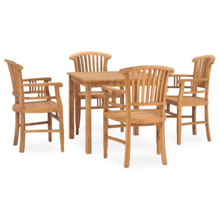 vidaXL 5-tlg. Garten-Essgruppe Massivholz Teak 